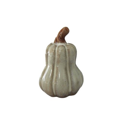 Small Ceramic Gourds Pumpkins Set of 4 Neutral Colors Glaze - Picture 5 of 6